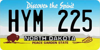 ND license plate HYM225