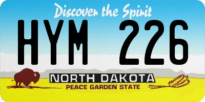 ND license plate HYM226