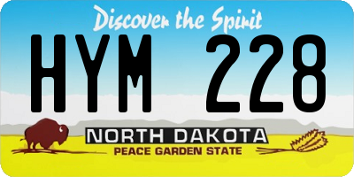 ND license plate HYM228