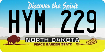ND license plate HYM229