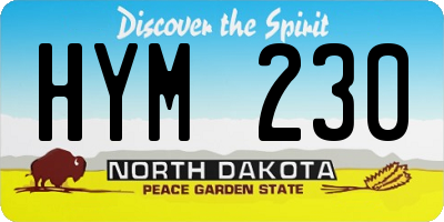 ND license plate HYM230