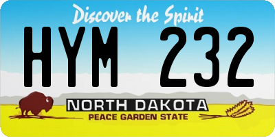 ND license plate HYM232