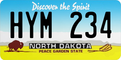 ND license plate HYM234