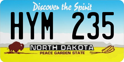 ND license plate HYM235
