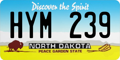 ND license plate HYM239