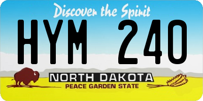 ND license plate HYM240