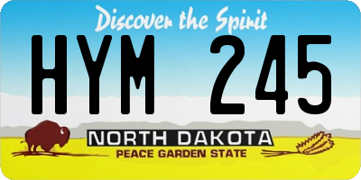 ND license plate HYM245