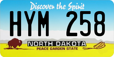 ND license plate HYM258