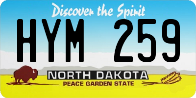 ND license plate HYM259