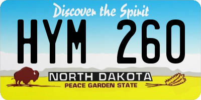 ND license plate HYM260