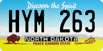 ND license plate HYM263