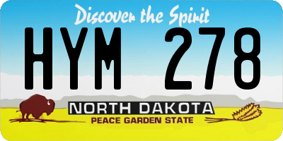 ND license plate HYM278