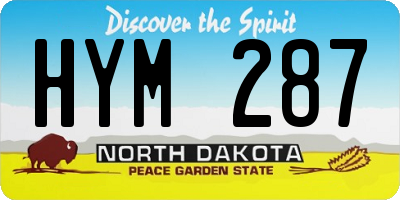 ND license plate HYM287