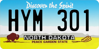 ND license plate HYM301