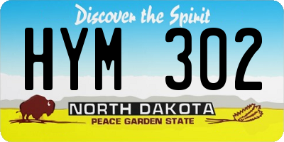 ND license plate HYM302