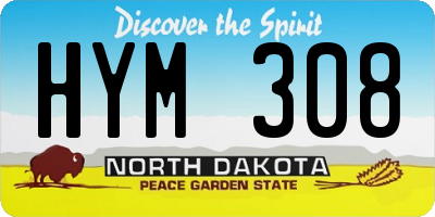 ND license plate HYM308