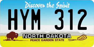 ND license plate HYM312