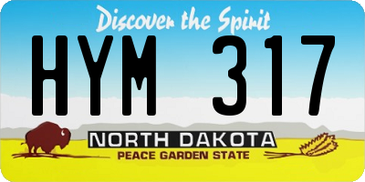 ND license plate HYM317