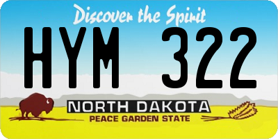 ND license plate HYM322