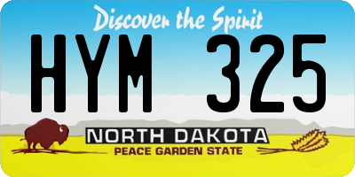 ND license plate HYM325