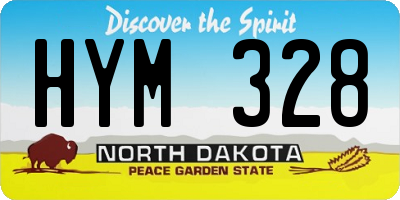 ND license plate HYM328