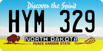ND license plate HYM329
