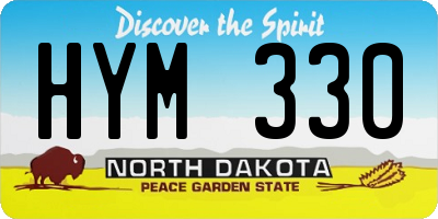 ND license plate HYM330