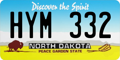 ND license plate HYM332