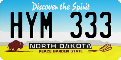 ND license plate HYM333