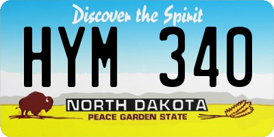 ND license plate HYM340