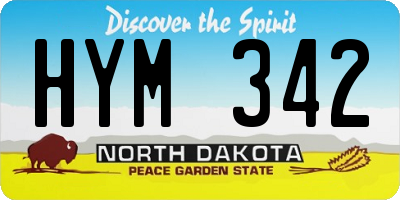 ND license plate HYM342