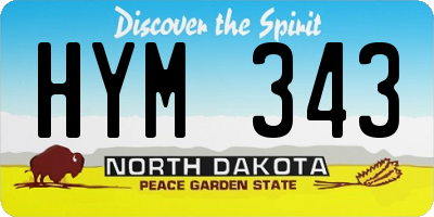 ND license plate HYM343
