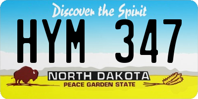 ND license plate HYM347