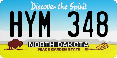 ND license plate HYM348