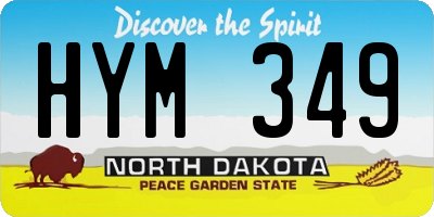 ND license plate HYM349