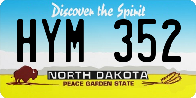 ND license plate HYM352