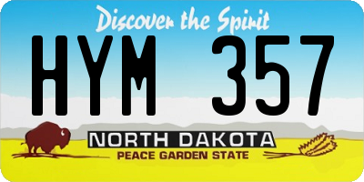ND license plate HYM357