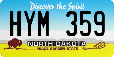 ND license plate HYM359