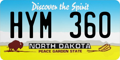 ND license plate HYM360