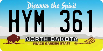 ND license plate HYM361