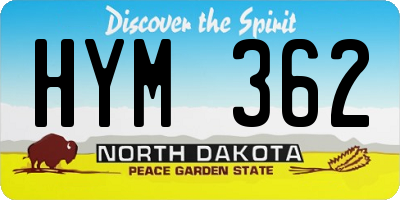 ND license plate HYM362