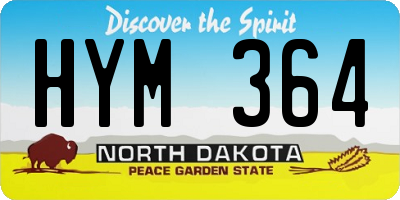 ND license plate HYM364