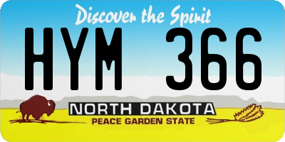 ND license plate HYM366