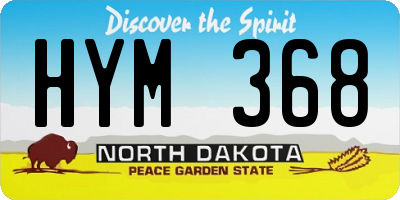ND license plate HYM368