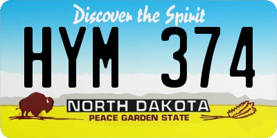 ND license plate HYM374
