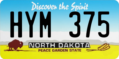 ND license plate HYM375