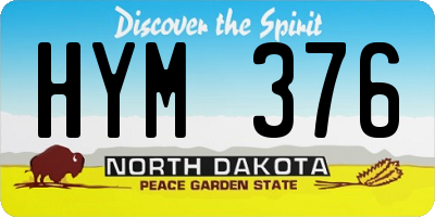 ND license plate HYM376