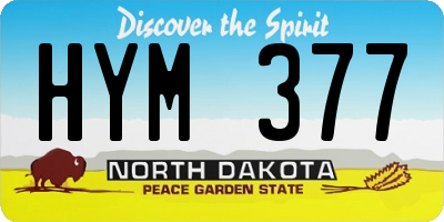 ND license plate HYM377
