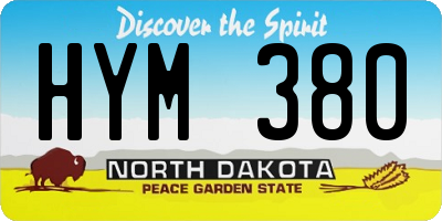 ND license plate HYM380