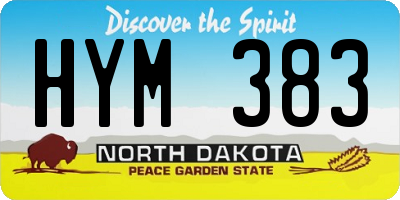 ND license plate HYM383